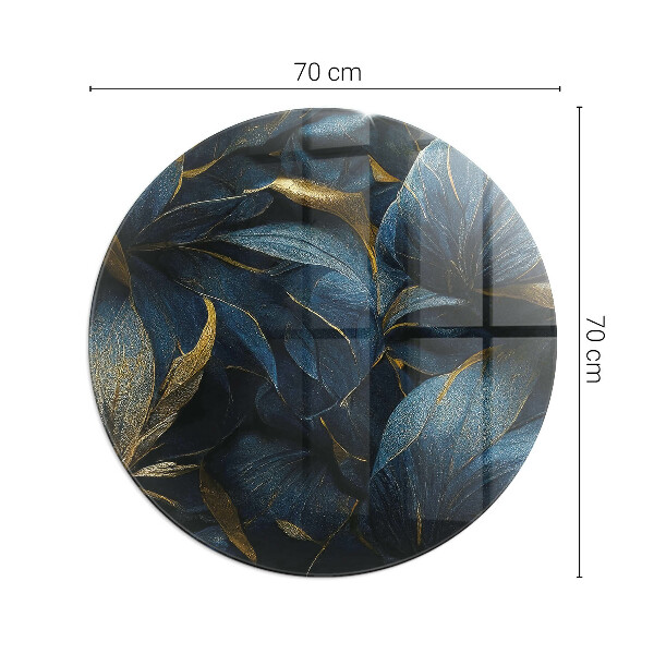 Round glass hearths for wood burners Elegant leaves in texture