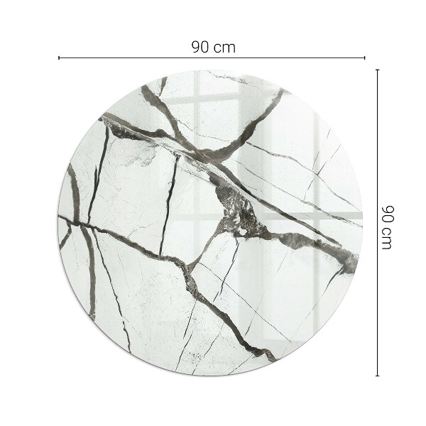Round glass wood burner hearth Marble Vein Pattern
