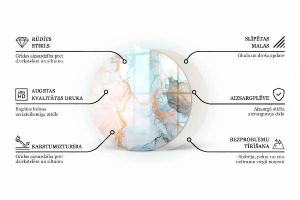 Round glass wood burner hearth Plant motifs with butterflies