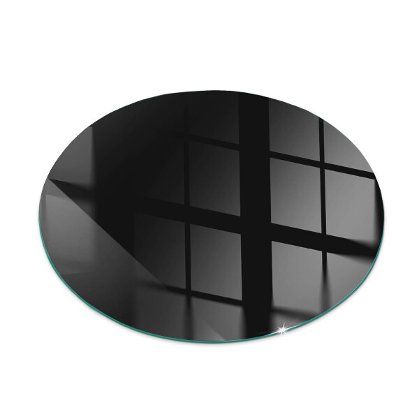Round glass fire hearth Color Black