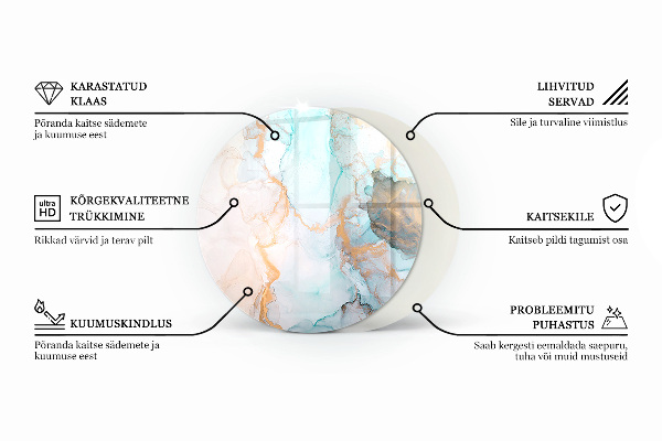 Round glass wood burner hearth Color Gray-green