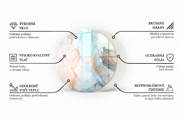 Round glass wood burner hearth Color Gray