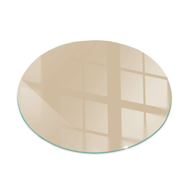 Round glass wood burner hearth Color Beige