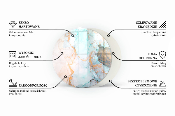 Round glass hearths for wood burners Color Gray