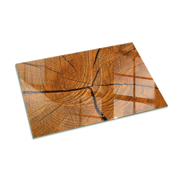 Rectangular glass hearth Wood grain in cross-section