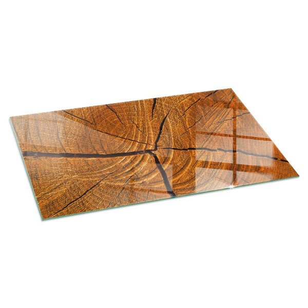 Rectangular glass hearth Wood grain in cross-section