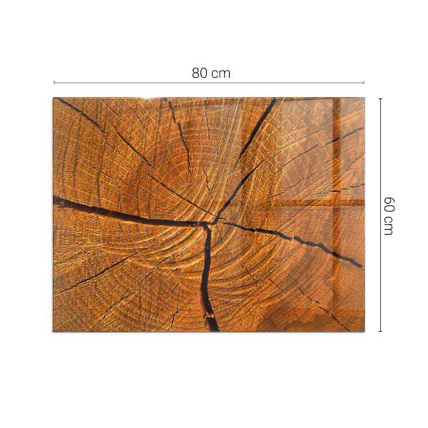 Rectangular glass hearth Wood grain in cross-section