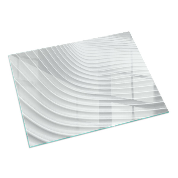 Rectangular glass hearth for wood stove Waves of delicate lines