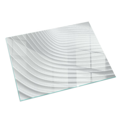 Rectangular glass hearth for wood stove Waves of delicate lines