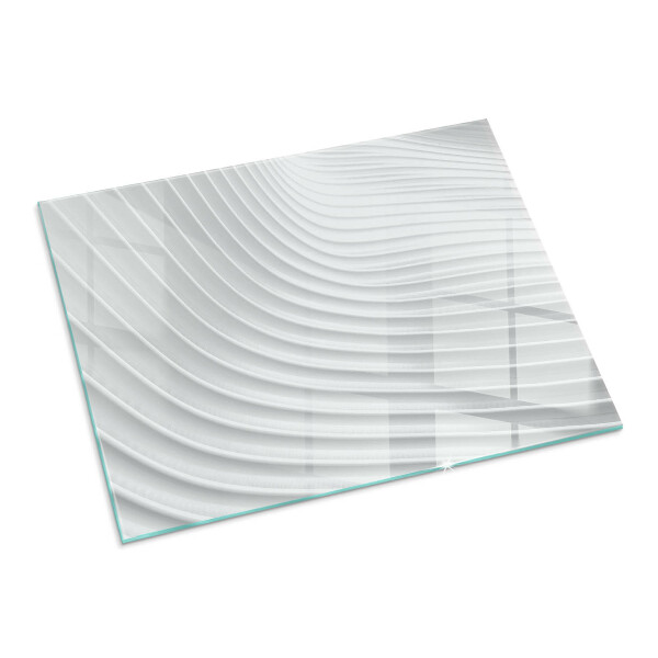 Rectangular glass hearth for wood stove Waves of delicate lines
