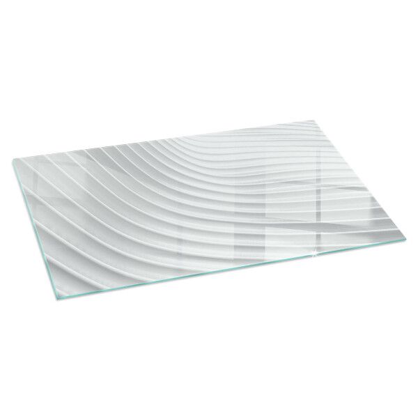 Rectangular glass hearth for wood stove Waves of delicate lines