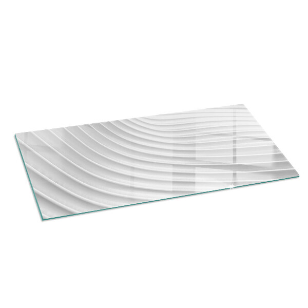 Rectangular glass hearth for wood stove Waves of delicate lines