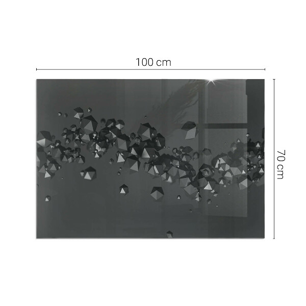 Rectangular glass hearth Abstract cloud of solids