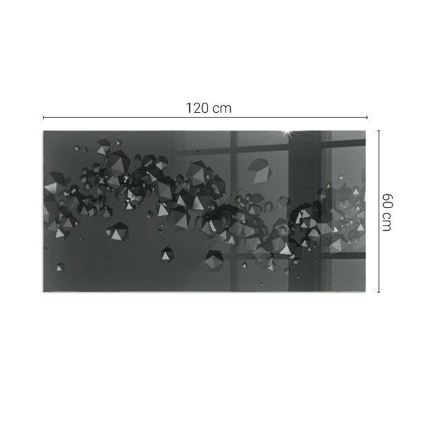 Rectangular glass hearth Abstract cloud of solids