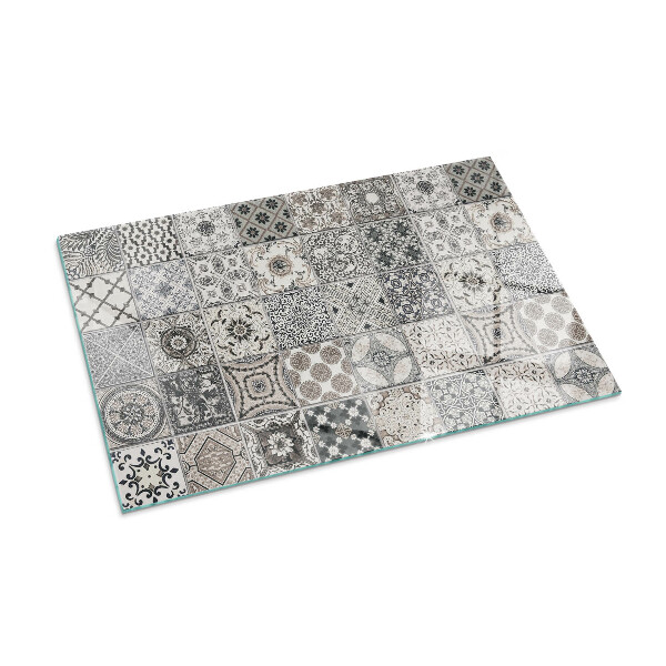 Rectangular glass hearth for log burner Decorative tile patterns