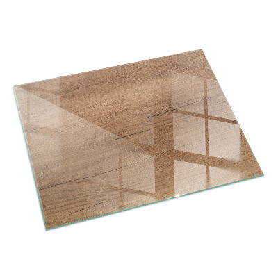 Rectangular glass hearth for wood stove Natural wood pattern