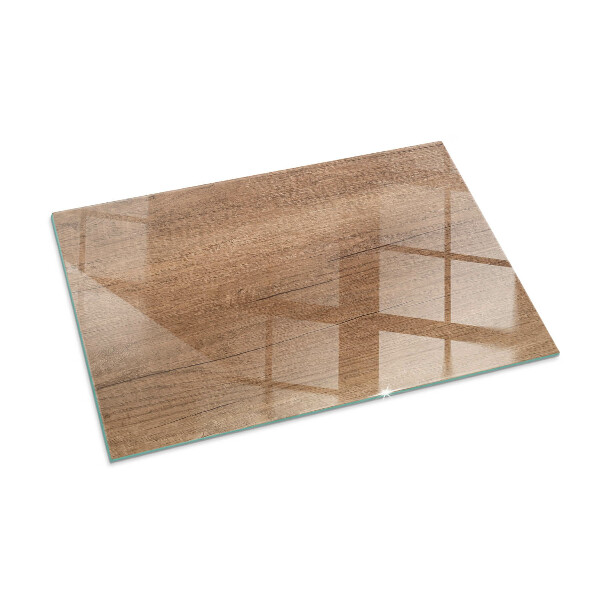 Rectangular glass hearth for wood stove Natural wood pattern