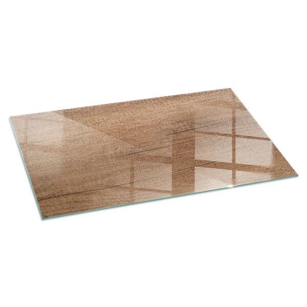 Rectangular glass hearth for wood stove Natural wood pattern