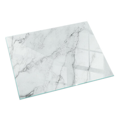 Rectangular glass hearth for wood stove Marble pattern with veins