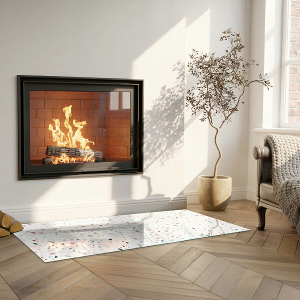 Rectangular glass hearth for wood stove Pattern with small shapes