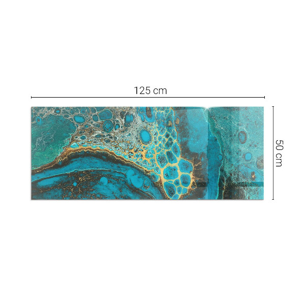 Rectangular glass hearth for log burner Abstract organic pattern