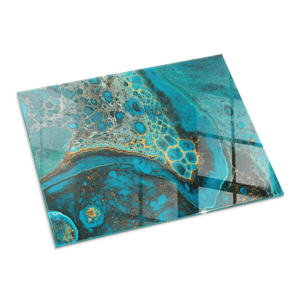 Rectangular glass hearth for log burner Abstract organic pattern