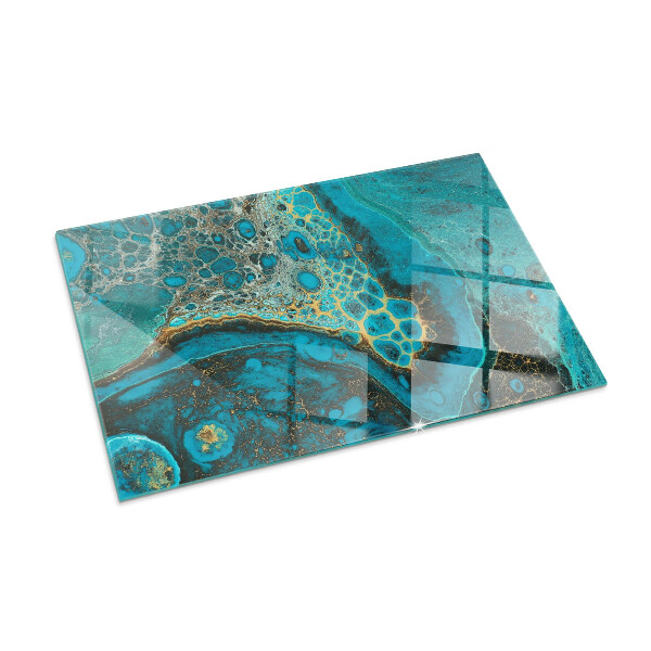Rectangular glass hearth for log burner Abstract organic pattern