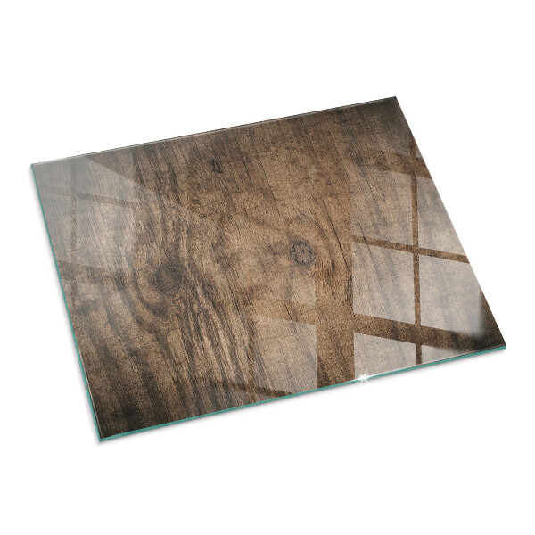 Rectangular glass hearth for log burner Natural wood pattern