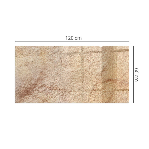 Rectangular glass hearth for wood stove Natural stone texture