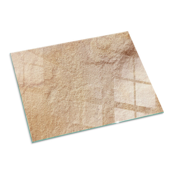 Rectangular glass hearth for wood stove Natural stone texture
