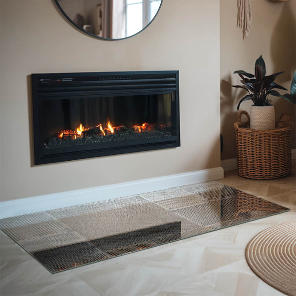 Rectangular glass hearth Perforated sheet pattern