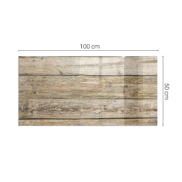 Rectangular glass hearth Wooden board in the layout