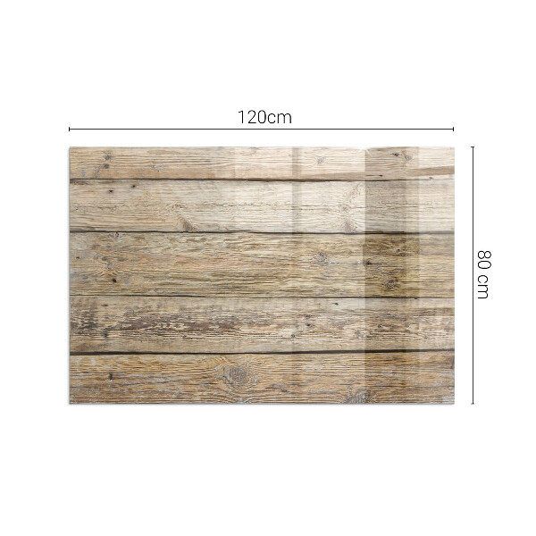 Rectangular glass hearth Wooden board in the layout