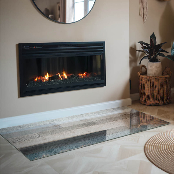 Rectangular glass hearth for log burner Boards in different shades