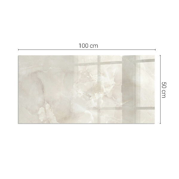 Rectangular glass hearth Natural marble pattern