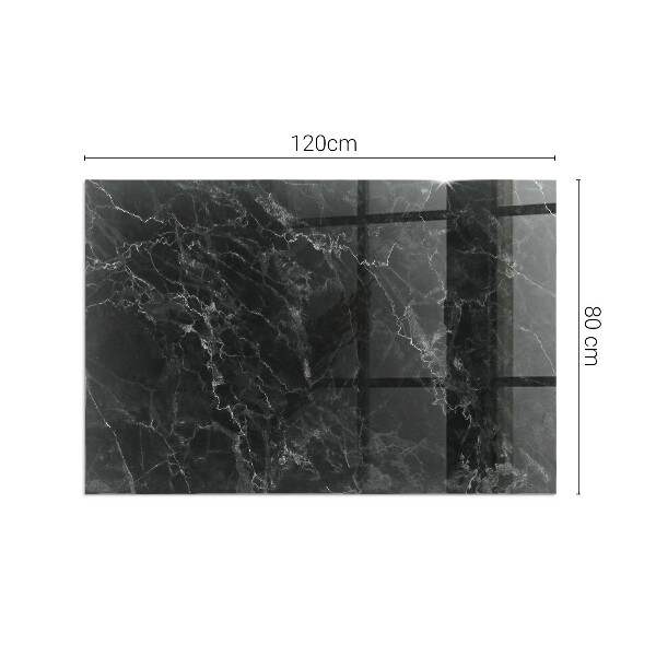 Rectangular glass hearth for log burner Elegant marble pattern