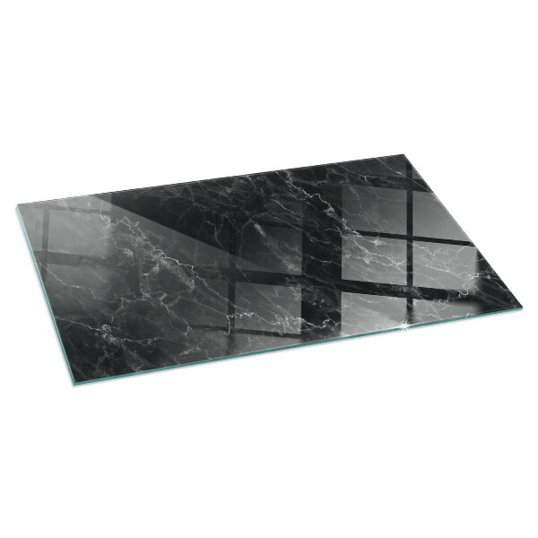 Rectangular glass hearth for log burner Elegant marble pattern