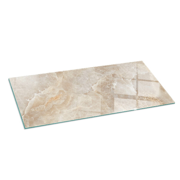 Rectangular glass hearth for wood stove Natural stone pattern