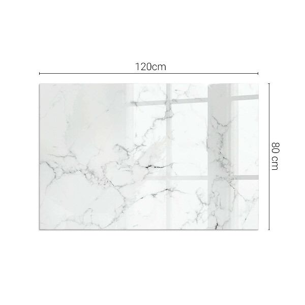 Rectangular glass hearth Marble pattern with veins