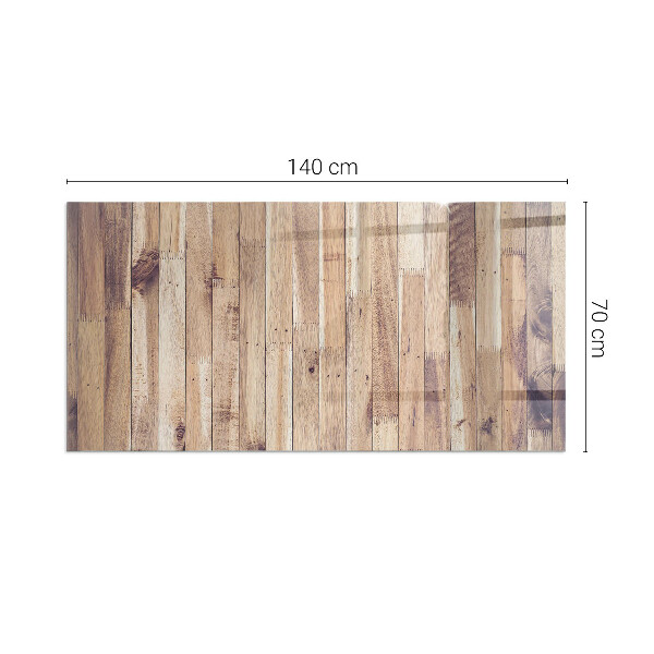 Rectangular glass hearth for wood stove Wooden board in the layout