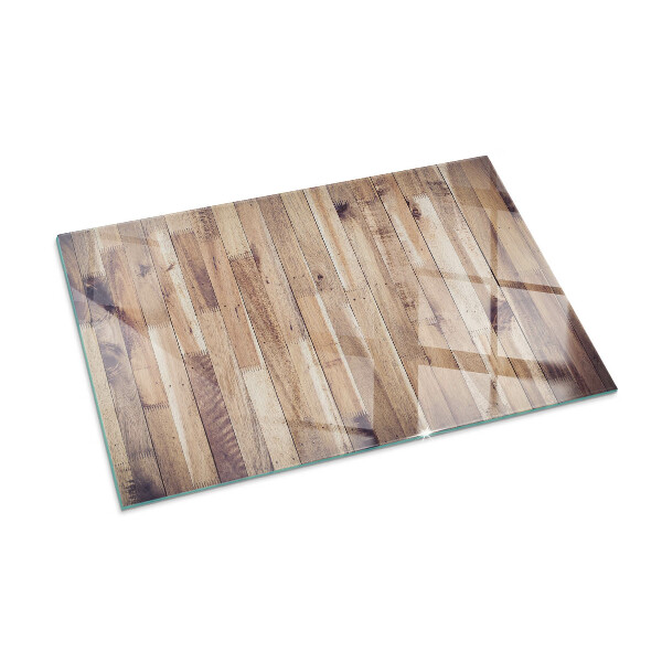 Rectangular glass hearth for wood stove Wooden board in the layout