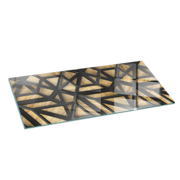Rectangular glass hearth for wood stove Geometry with wood