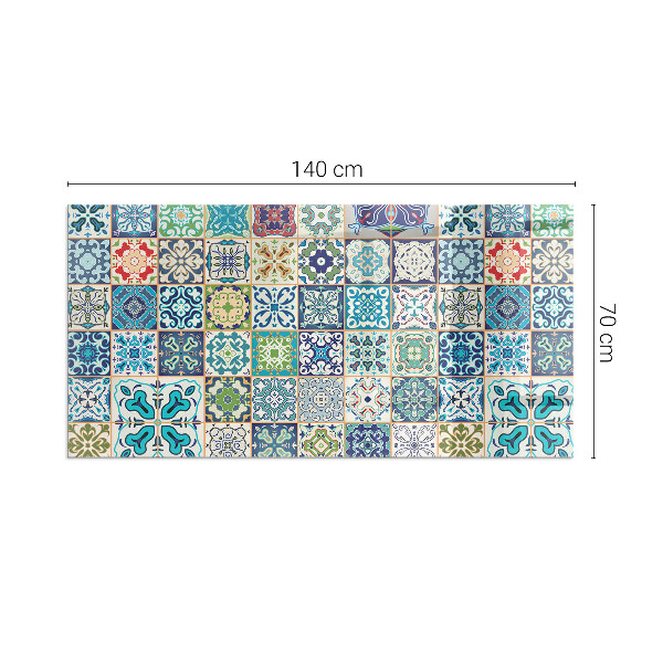 Rectangular glass hearth for log burner Mosaic patterns on tiles