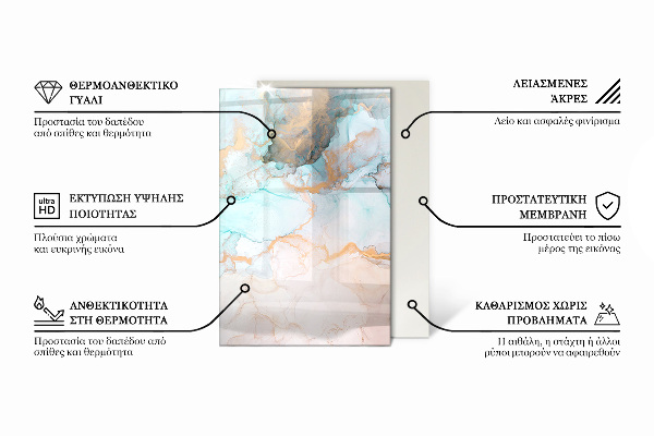 Rectangular glass hearth for log burner Abstract waves and lines
