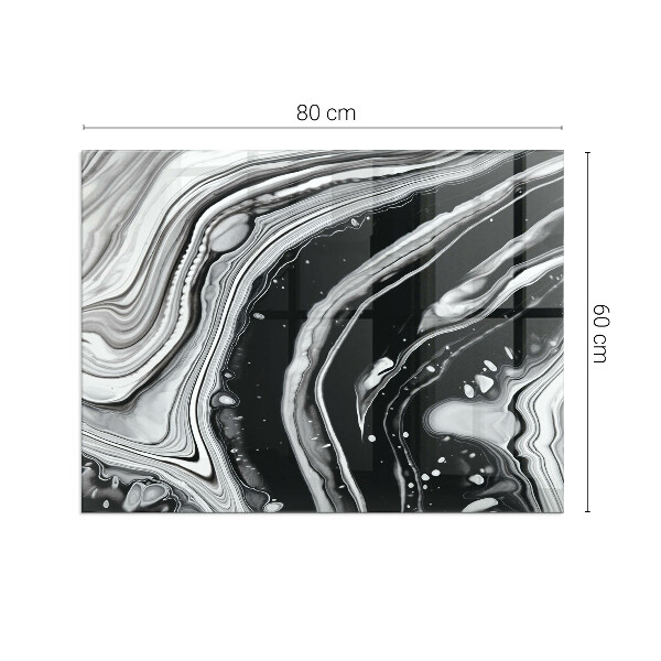 Rectangular glass hearth for log burner Abstract waves and lines