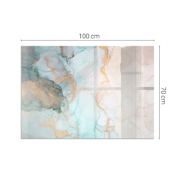 Rectangular glass hearth for log burner Abstract fluid pattern