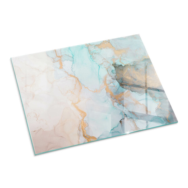 Rectangular glass hearth for log burner Abstract fluid pattern