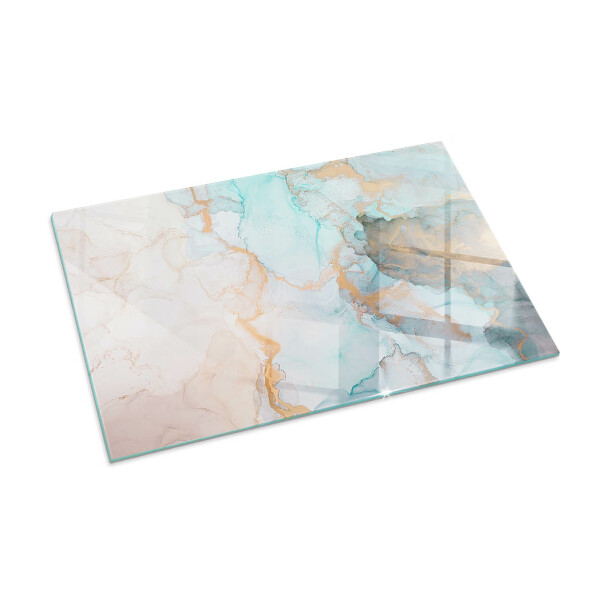 Rectangular glass hearth for log burner Abstract fluid pattern