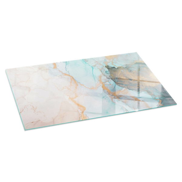 Rectangular glass hearth for log burner Abstract fluid pattern