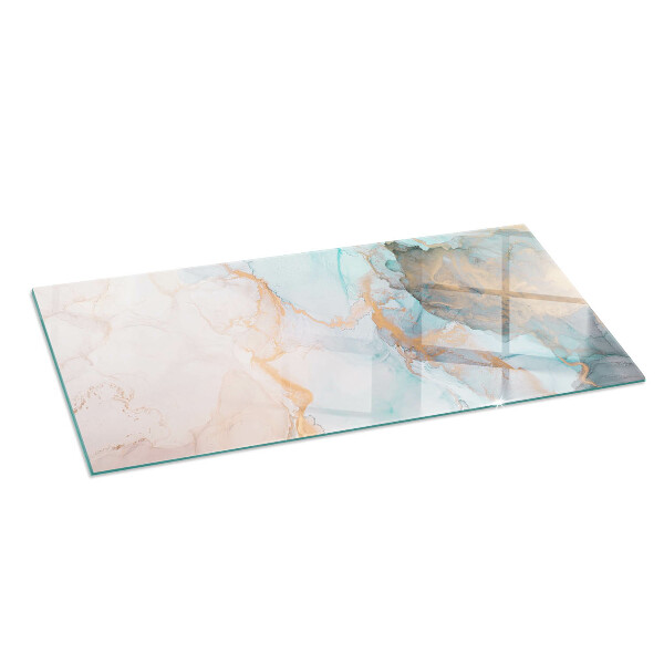 Rectangular glass hearth for log burner Abstract fluid pattern